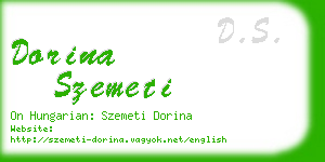 dorina szemeti business card